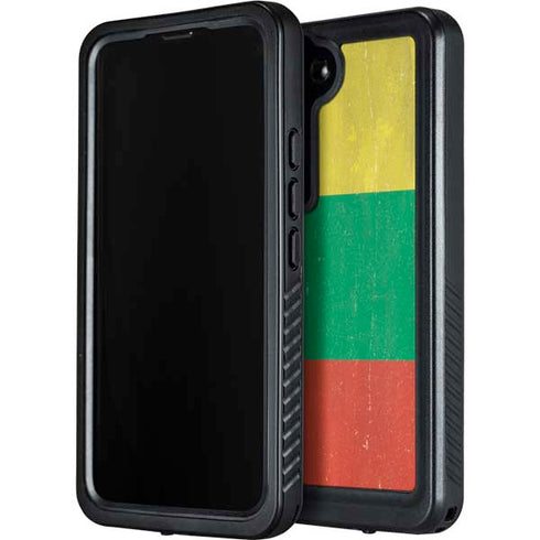 Lithuania Flag Distressed Galaxy S23 Plus Waterproof Case